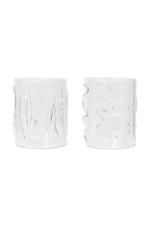 Набір склянок Ferm Living Doodle Glasses 350 ml 2-pack колір прозорий
