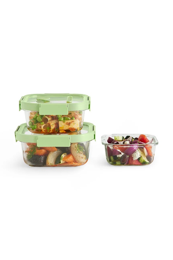 Набір контейнерів для зберігання з кришками Lekue 1100 / 800 / 520 ml 3-pack колір зелений фото 3