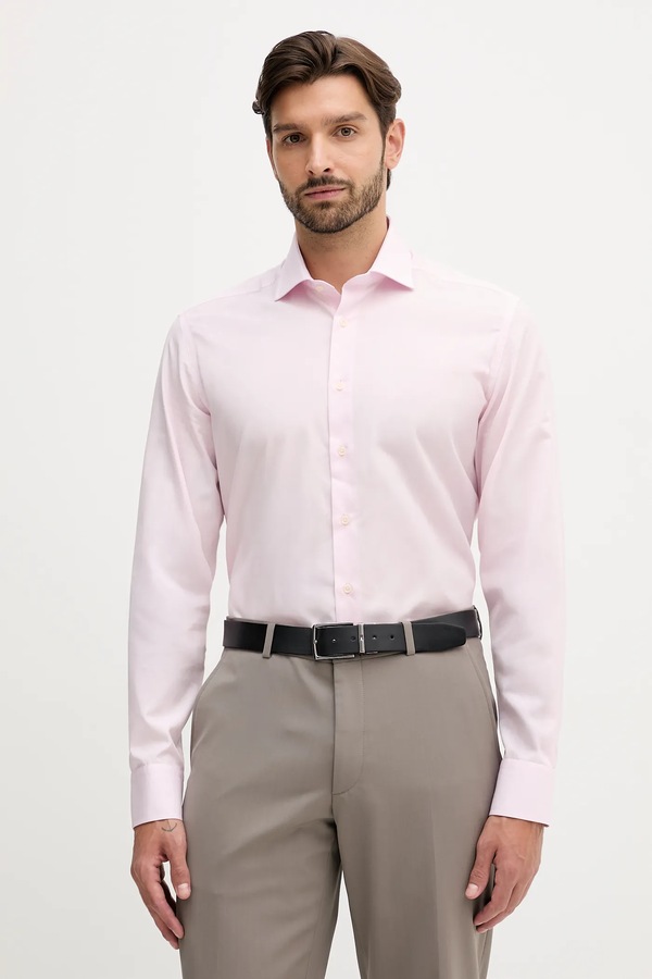Бавовняна сорочка Hackett London колір рожевий