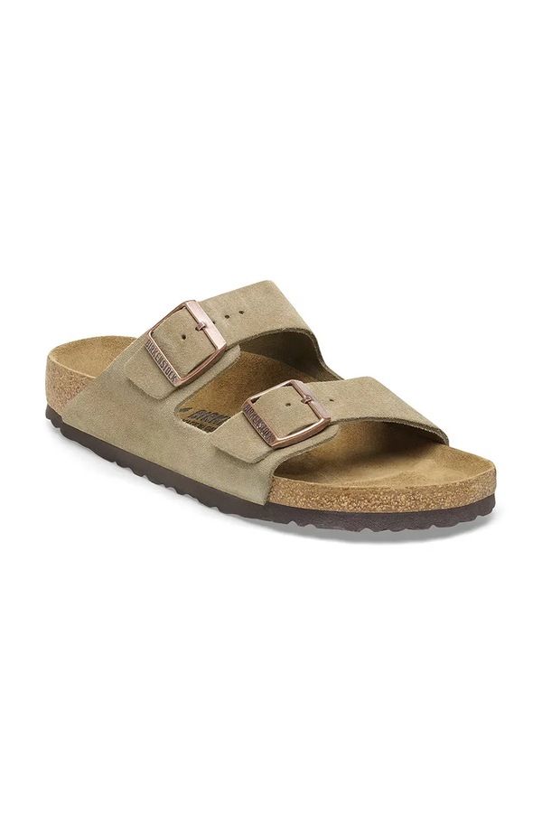 Замшевые шлепанцы Birkenstock Arizona BS цвет коричневый
