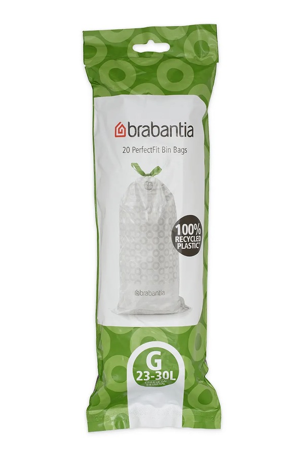 Сміттєві пакети Brabantia PerfectFit, G, 23-30 L, 6 x 20 szt. колір білий