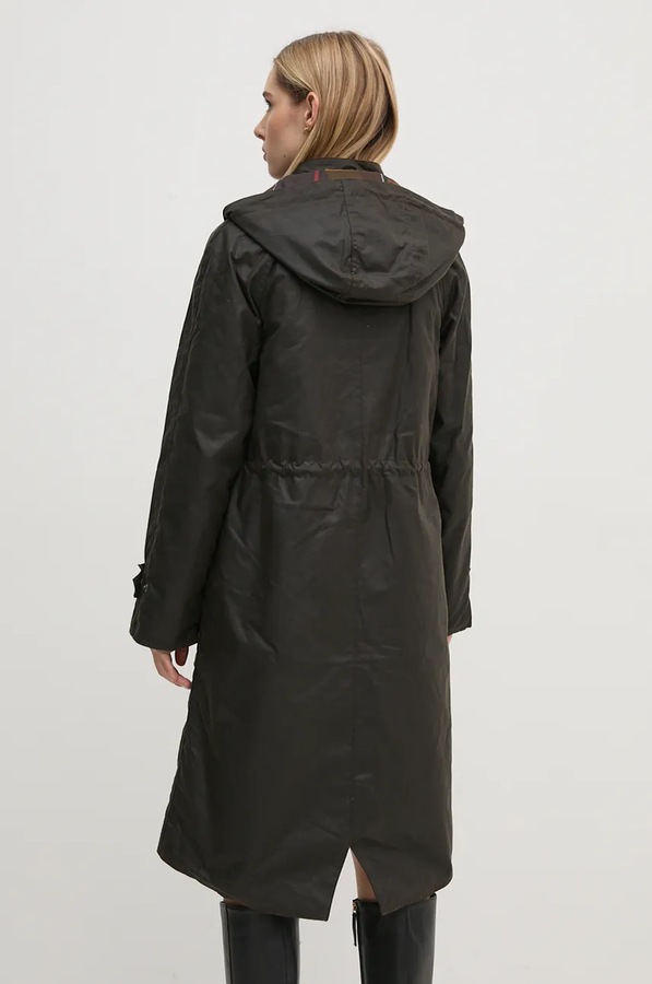 Парка Barbour Long Cannich Wax колір зелений фото 3
