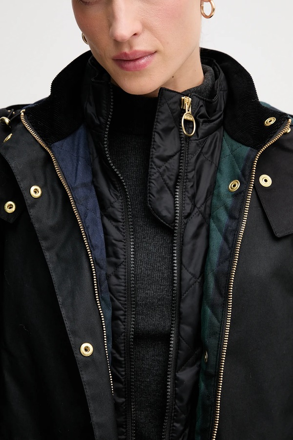 Парка Barbour Long Cannich Wax колір зелений фото 4