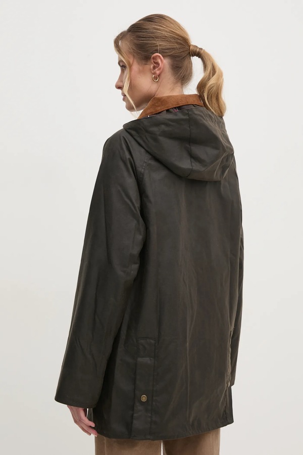 Довга куртка жіноча бавовняна Barbour HIGHCLERE колір зелений фото 2