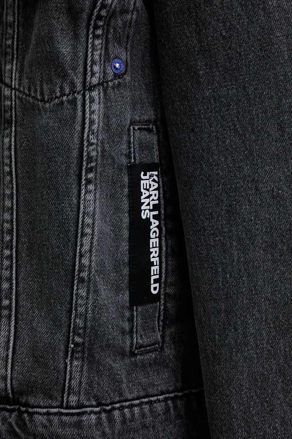 Бавовняна джинсова куртка Karl Lagerfeld Jeans колір чорний фото 4