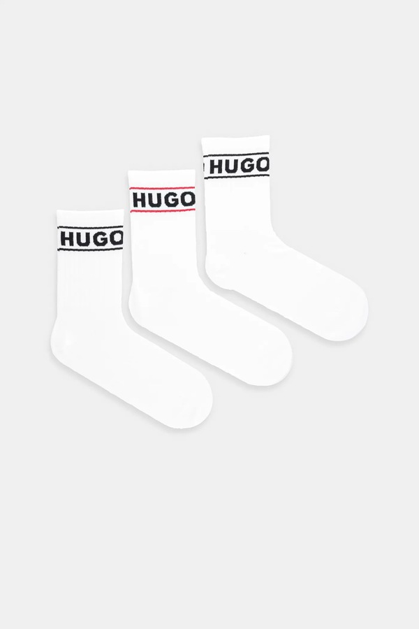 Шкарпетки HUGO 3-pack 3P QSRIB SPORTY CC W колір білий фото 2