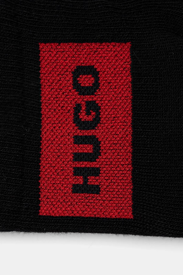 Шкарпетки HUGO 3-pack 3P SH RIB LABEL CC колір чорний фото 2