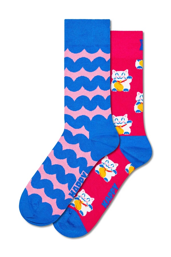 Шкарпетки з бавовною 2 шт. Happy Socks колір блакитний фото 2