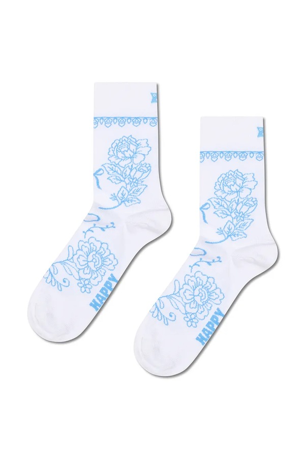 Носки с хлопком 2 шт. Happy Socks цвет белый фото 2