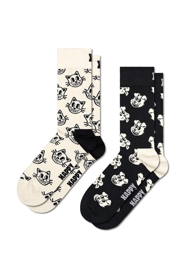 Шкарпетки з бавовною 2 шт. Happy Socks колір темно-синій