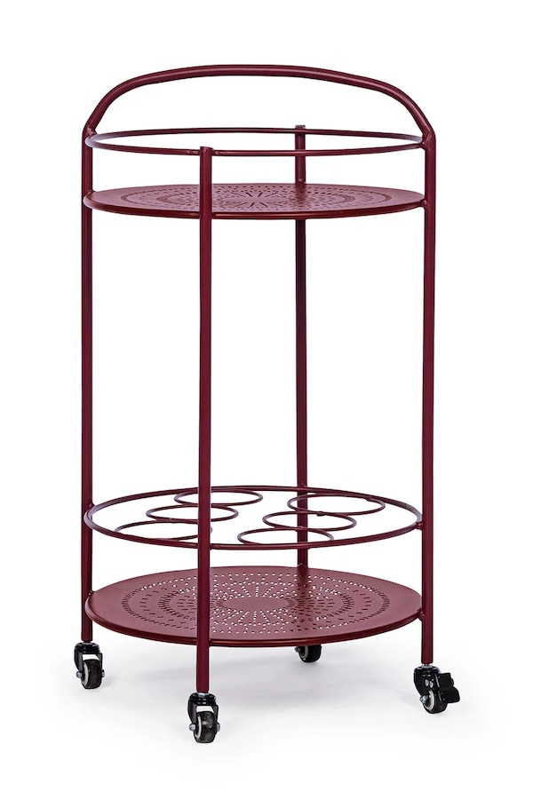 Меблі на коліщатках зі сталі Bizzotto 45 x 81 cm колір бордовий