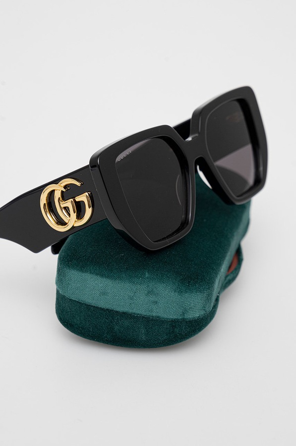 Квадратні сонцезахисні окуляри жіночі Gucci колір чорний фото 3