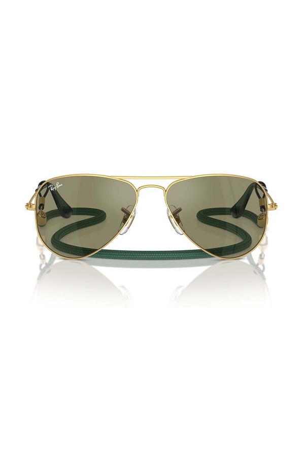 Дитячі сонцезахисні окуляри Ray-Ban JUNIOR AVIATOR колір зелений фото 2