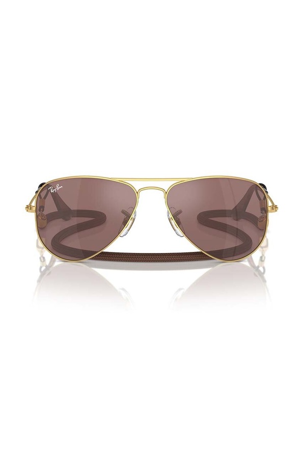 Дитячі сонцезахисні окуляри Ray-Ban JUNIOR AVIATOR колір коричневий фото 2