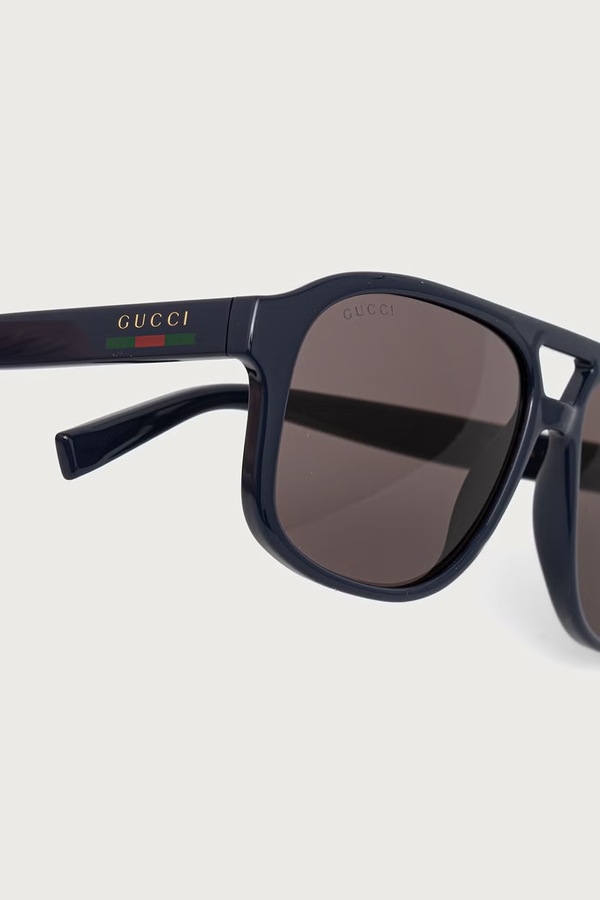 Сонцезахисні окуляри авіатори чоловічі Gucci колір темно-синій фото 3