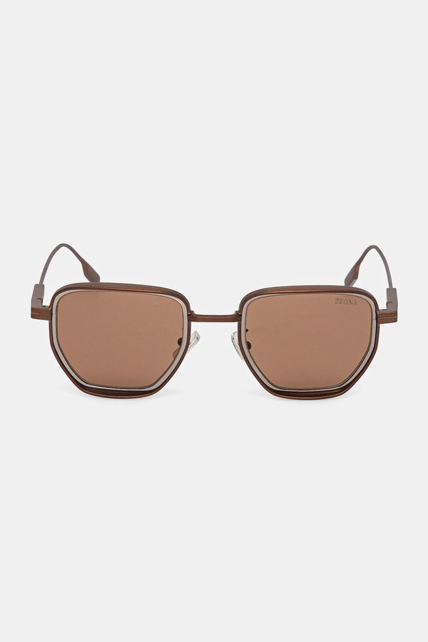 Сонцезахисні окуляри Zegna колір коричневий фото 2