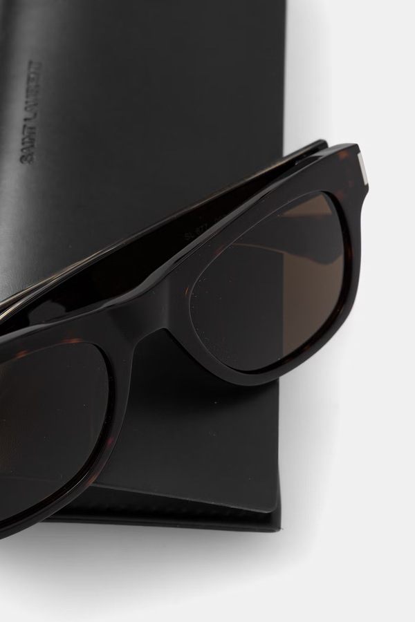 Сонцезахисні окуляри вайфарер чоловічі Saint Laurent колір коричневий фото 3