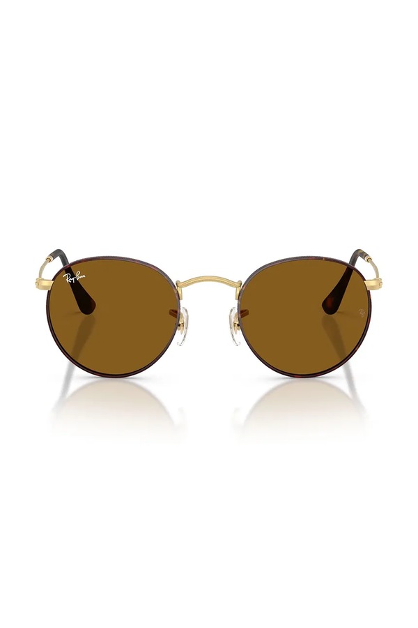 Солнцезащитные очки Ray-Ban ROUND METAL цвет коричневый