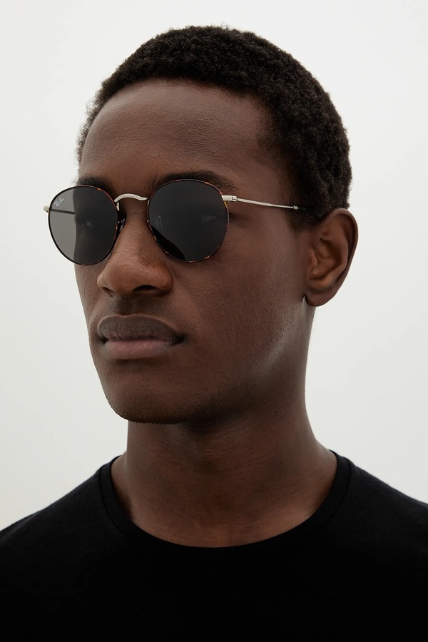Сонцезахисні окуляри Ray-Ban ROUND METAL колір коричневий