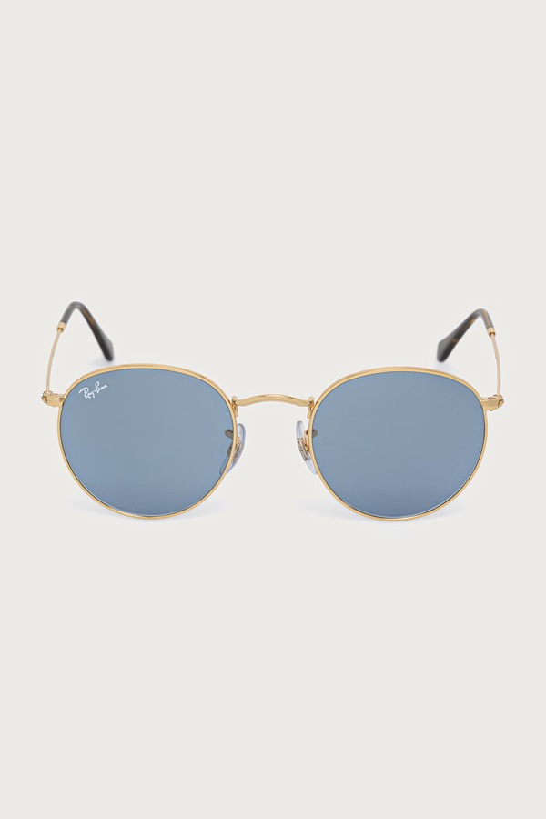 Круглі сонцезахисні окуляри Ray-Ban ROUND METAL колір золотий фото 2