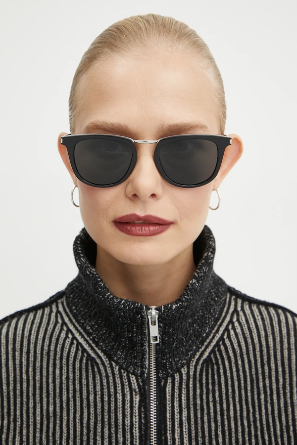 Сонцезахисні окуляри Saint Laurent колір чорний