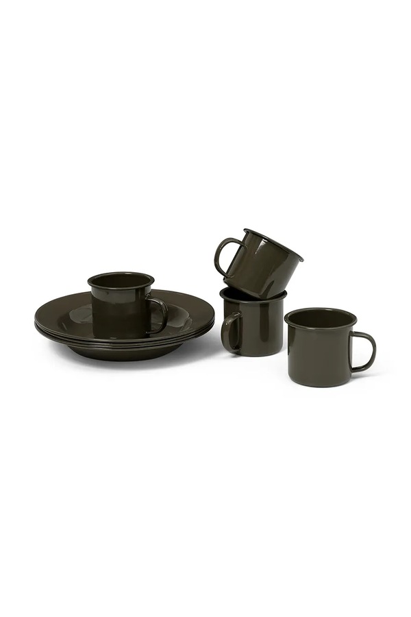 Набір посуду для пікніка на 4 особи Ferm Living Yard Picnic 8-pack колір чорний
