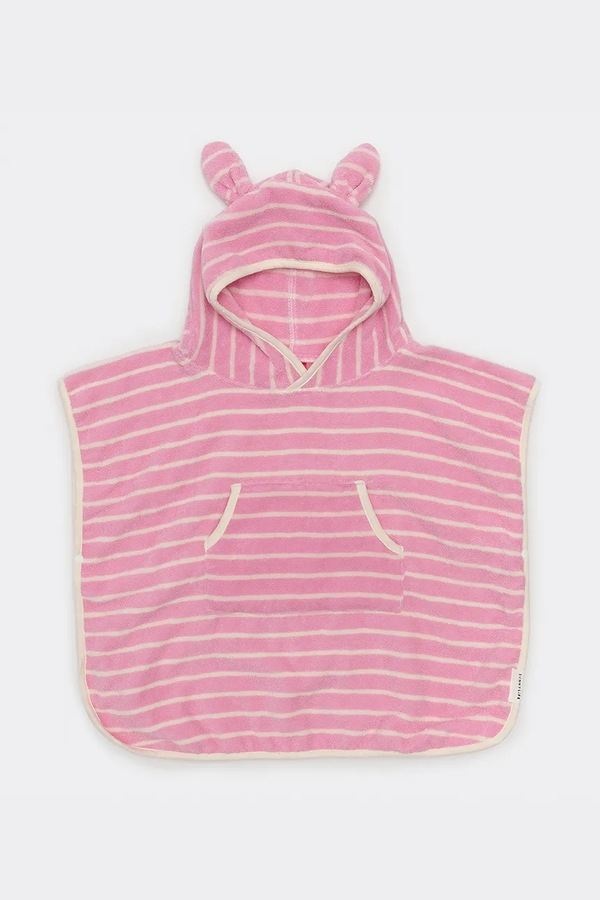 Дитячий рушник з капюшоном SunnyLife Cotton Candy Pink Stripe колір рожевий