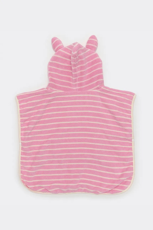 Дитячий рушник з капюшоном SunnyLife Cotton Candy Pink Stripe колір рожевий