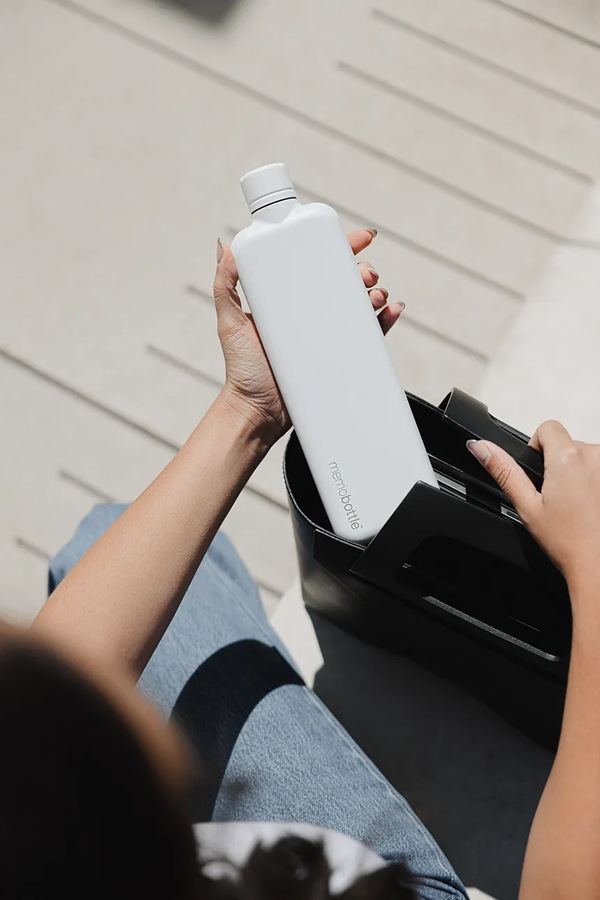 Пляшка для води memobottle Stainless Steel Slim 600 ml колір білий