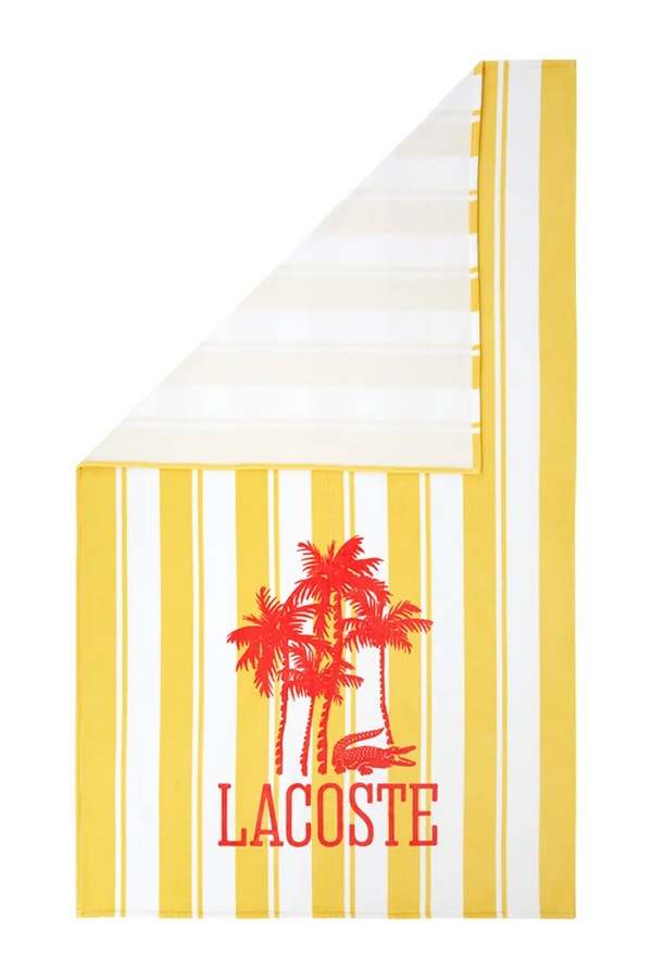 Бавовняний пляжний рушник Lacoste LFANCY 100 x 170 cm колір жовтий фото 3