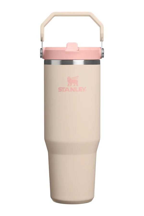 Термокружка із нержавіючої сталі Stanley IceFlow Flip Straw 0.89L колір бежевий
