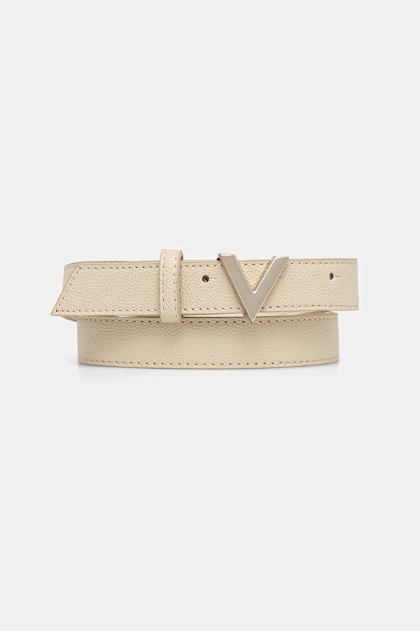 Ремінь жіночий зі штучної шкіри Valentino Bags колір бежевий фото 2