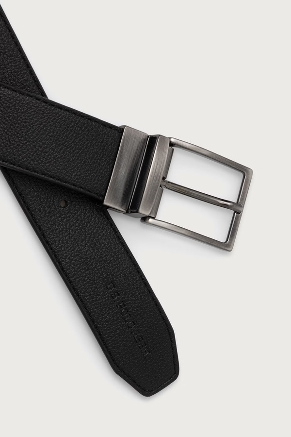 Двосторонній ремінь чоловічий шкіряний U.S. Polo Assn. DALLAS H35 BONDED колір чорний