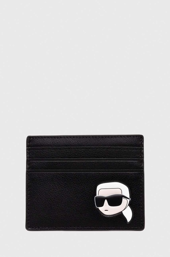 Шкіряний чохол на банківські карти Karl Lagerfeld колір чорний