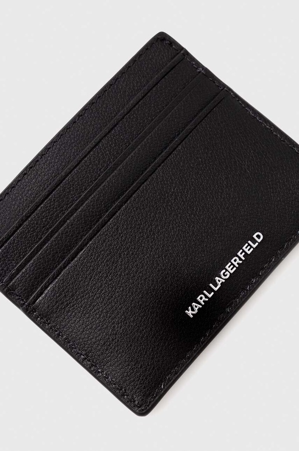 Шкіряний чохол на банківські карти Karl Lagerfeld колір чорний фото 2
