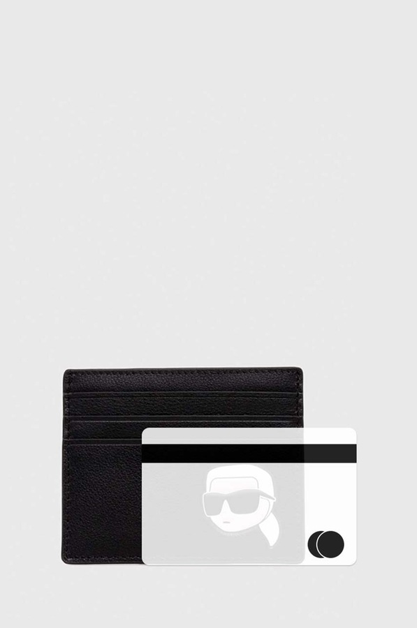 Шкіряний чохол на банківські карти Karl Lagerfeld колір чорний фото 3