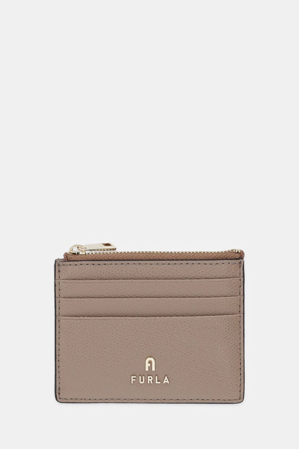 Шкіряний гаманець Furla колір бежевий