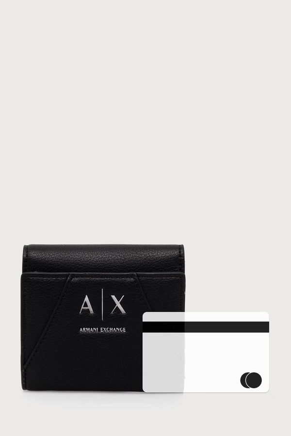 Гаманець жіночий зі штучної шкіри Armani Exchange колір чорний фото 4