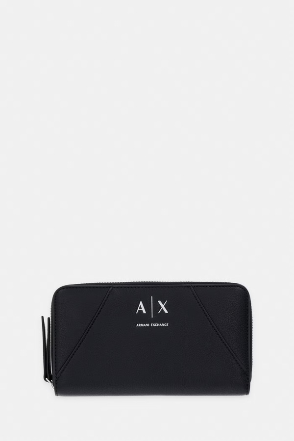 Гаманець жіночий зі штучної шкіри Armani Exchange колір чорний