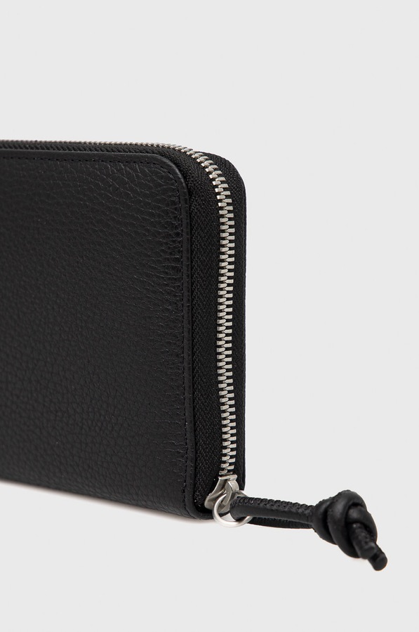 Шкіряний гаманець Emporio Armani колір чорний