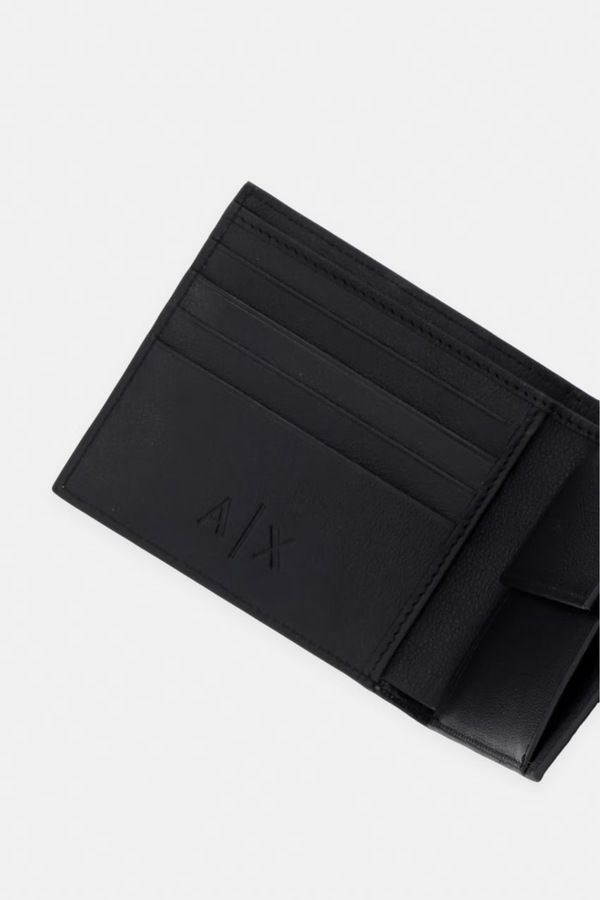 Гаманець чоловічий шкіряний Armani Exchange колір чорний фото 2