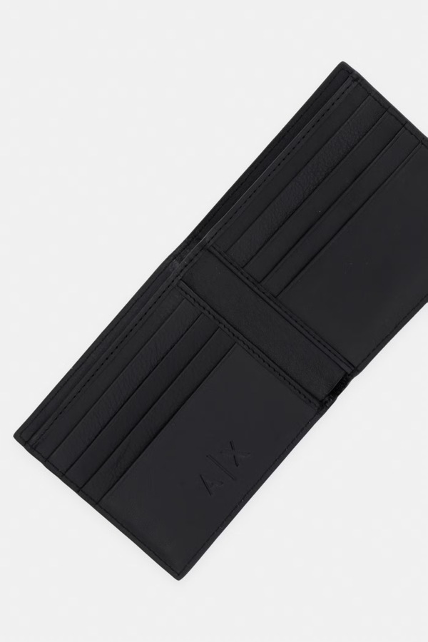 Гаманець чоловічий шкіряний Armani Exchange колір чорний фото 2