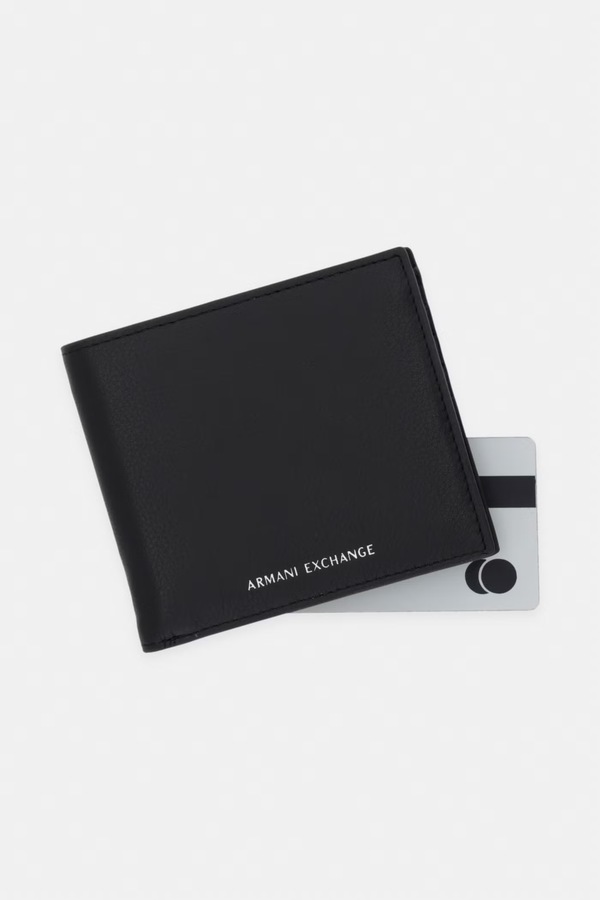 Гаманець чоловічий шкіряний Armani Exchange колір чорний фото 4
