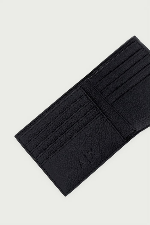 Гаманець чоловічий зі штучної шкіри Armani Exchange колір чорний фото 2