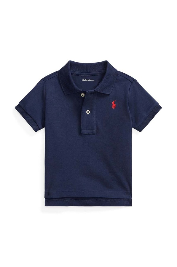 Дитяча бавовняна футболка поло Polo Ralph Lauren колір синій