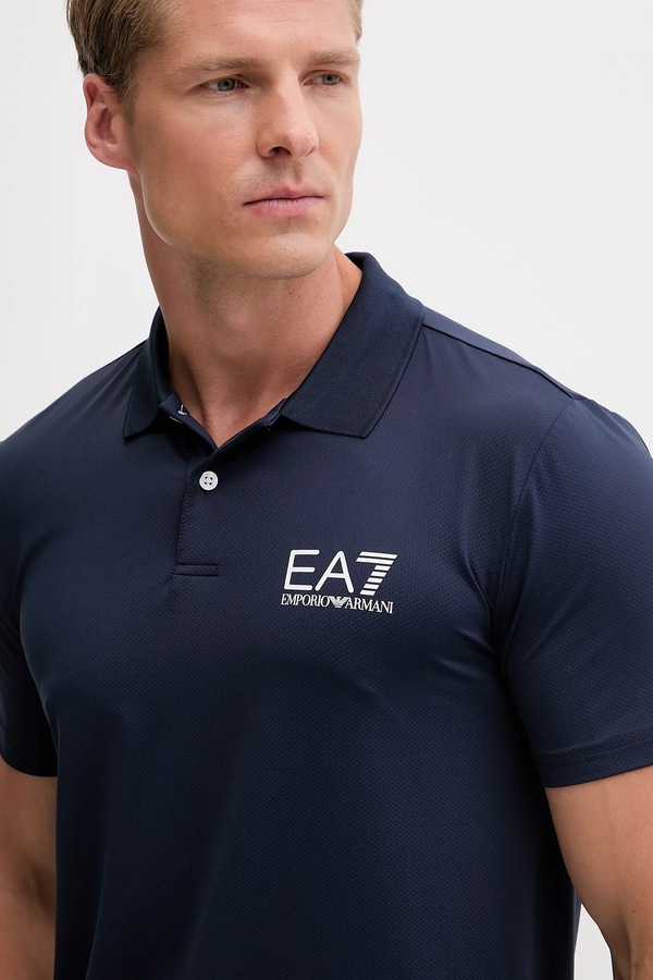 Поло EA7 Emporio Armani колір синій фото 4