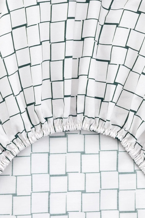 Хлопковое простыня с резинкой Lacoste L BLOCK Vert 90 x 200 cm цвет зеленый