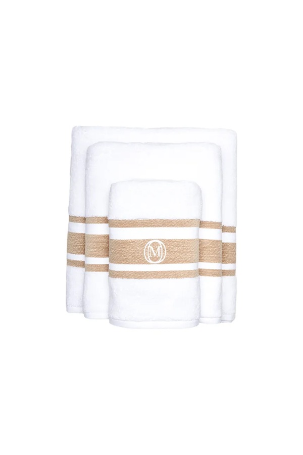Середній бавовняний рушник Officine Monogram Monogram Linea 100 x 160 cm колір бежевий