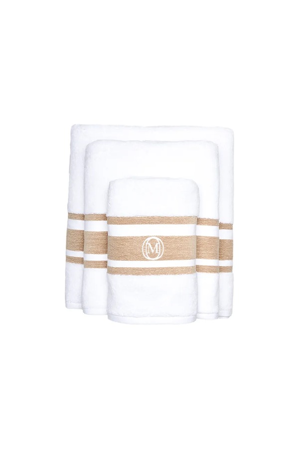 Маленький бавовняний рушник Officine Monogram Monogram Linea 50 x 100 cm колір бежевий
