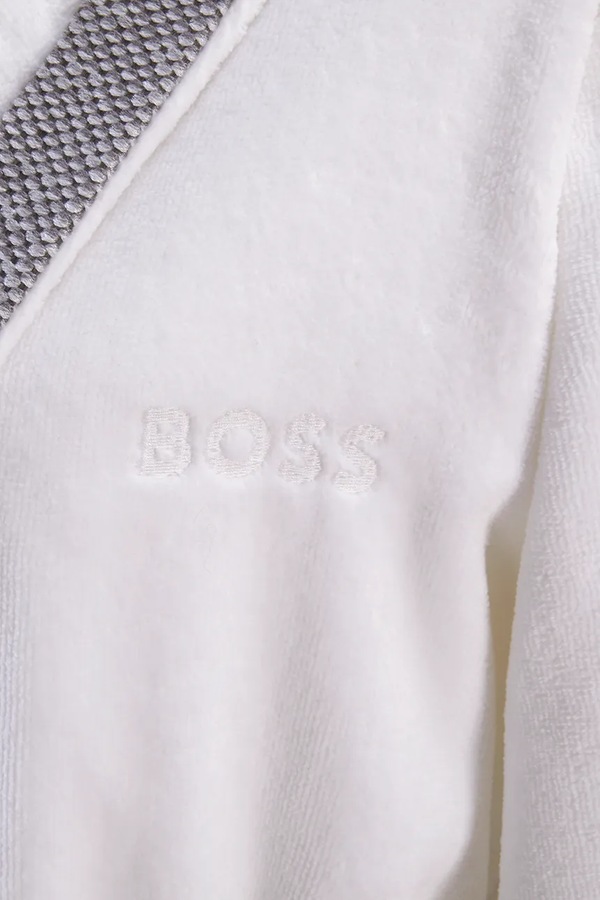 Бавовняний халат BOSS LORD W Greige M колір сірий